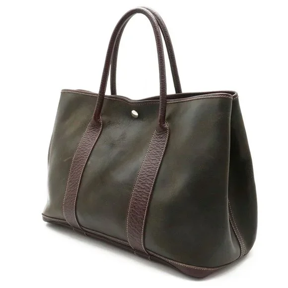 Hermes Garden Party PM Amazonia Tote Bag Authentic Beautiful Bordeaux Color - Picture 2 of 9